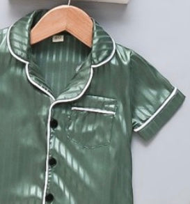 Green Children's Silk Pajamas