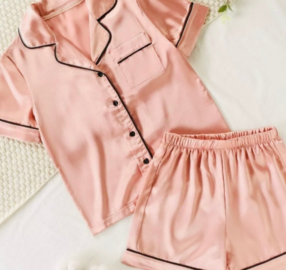 Blushing Pink Childrens silk Pajama Set